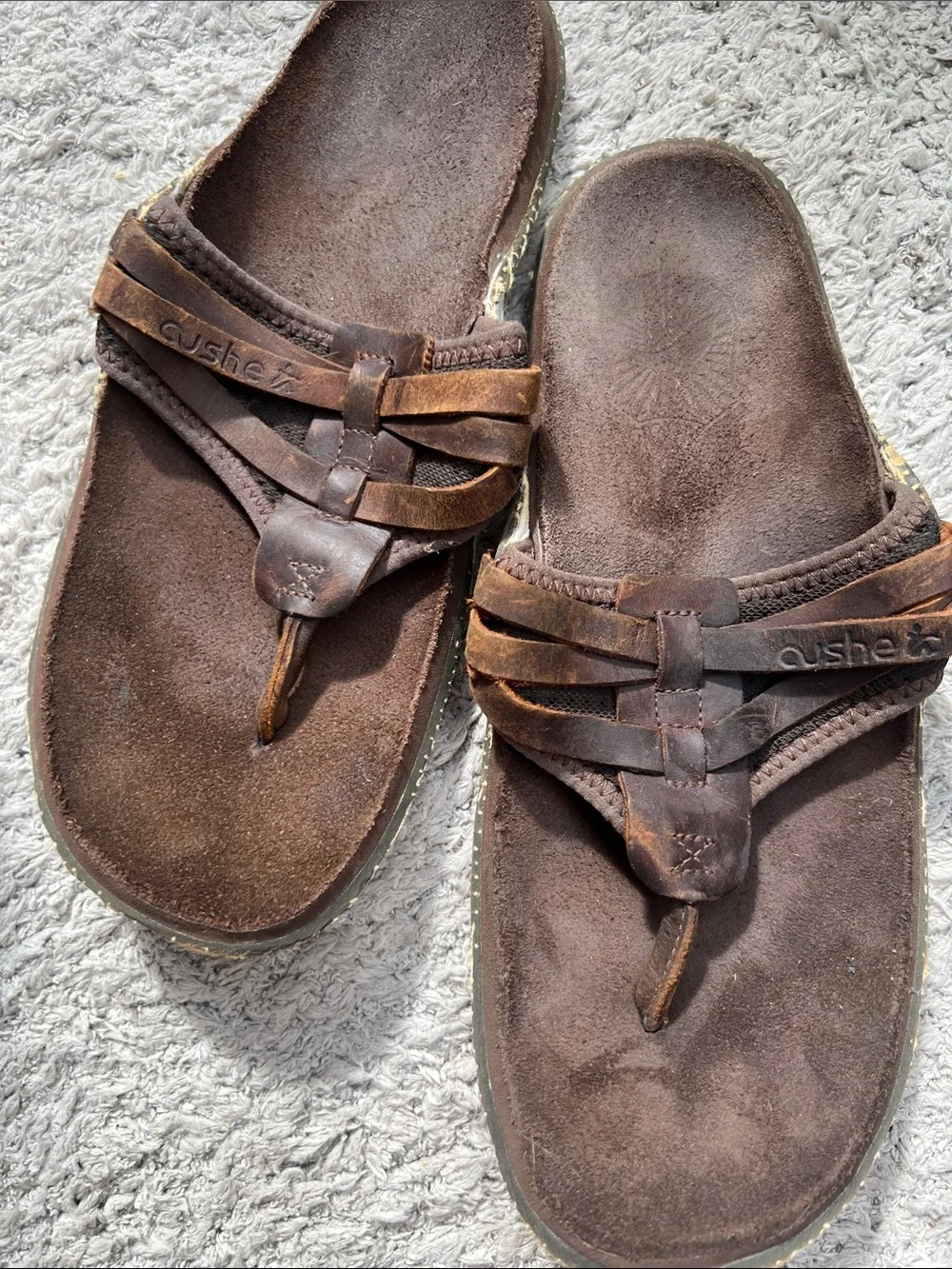 cushe Brown Leather Men's Slide Sandals